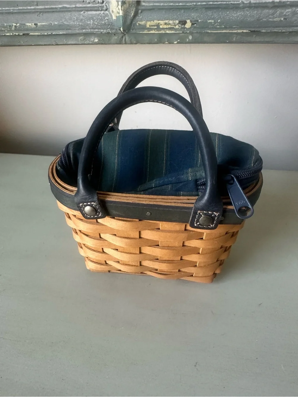 Vintage Longaberger collector club renewal mini purse basket liner and protector
